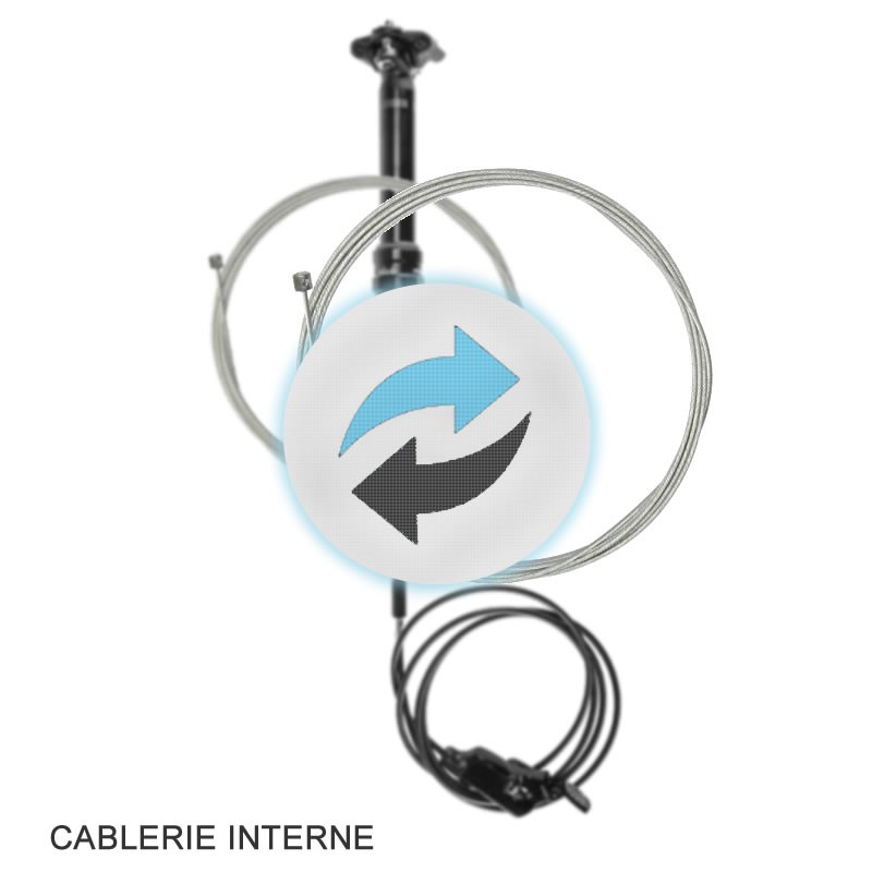 6P17 - Echange câble tige de selle télescopique avec levier de commande (passage interne) d'un vélo -  Entretien, mise en servic