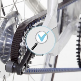 Contrôle usure et tension de la courroie d'un vélo