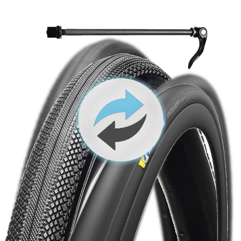 Echange d'un pneu de vélo tubetype monté sur roue avec axe rapide