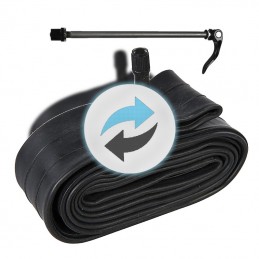 Echange d'une chambre à air sur roue de vélo avec axe rapide