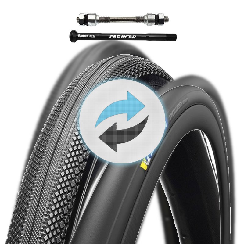 Echange d'un pneu tube type monté sur roue avec axe standard