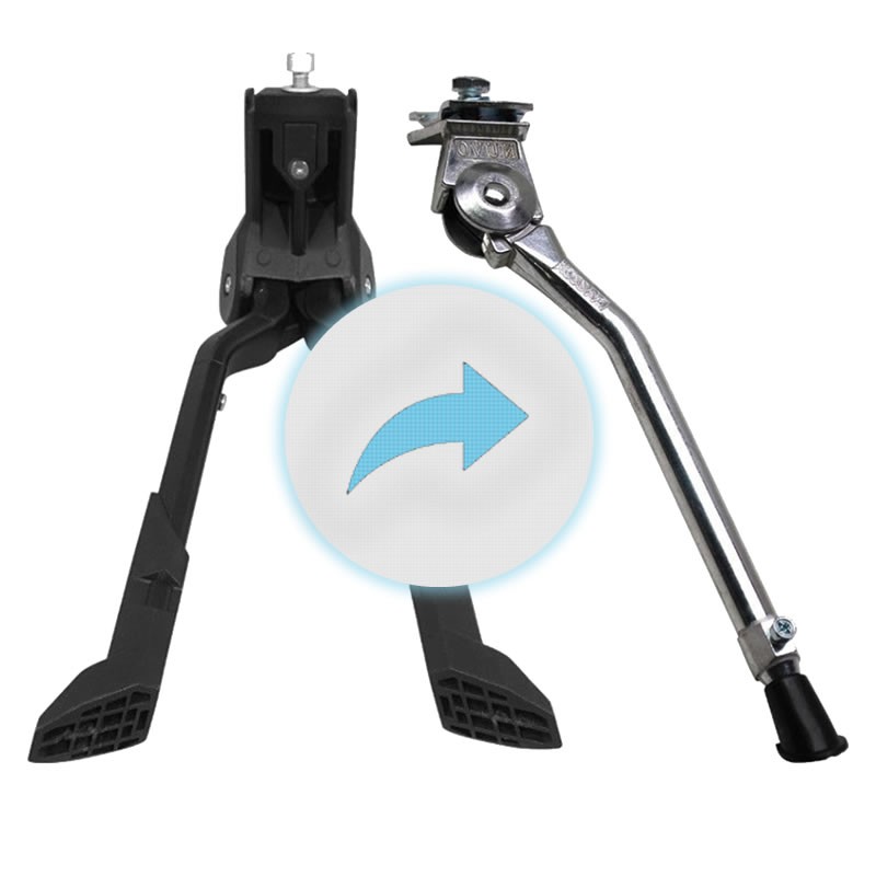 Pose d'une béquille sur une vélo